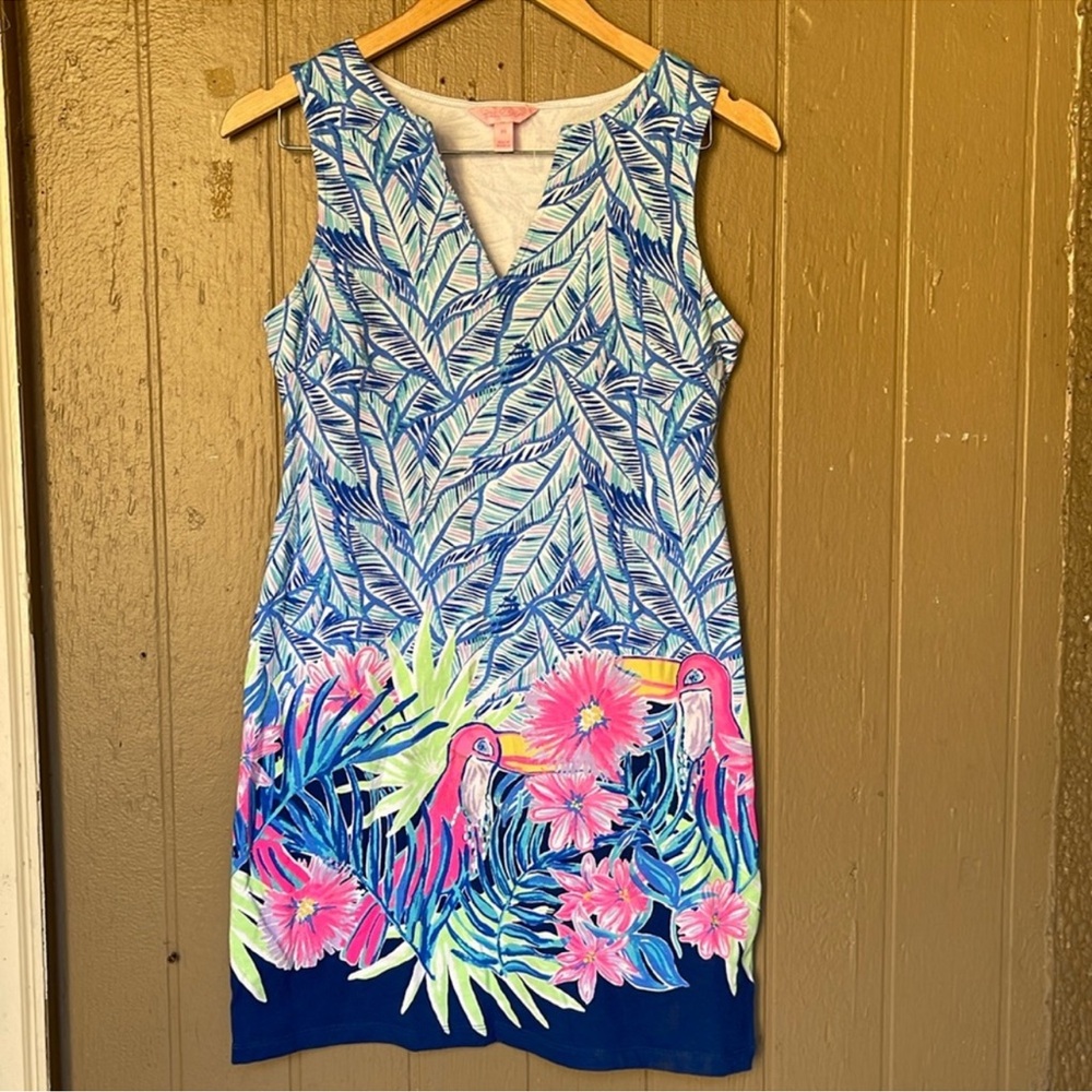 Lilly Pulitzer Tropical Leaf and Floral Print Dress